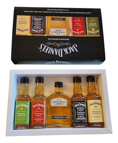 Colección De Las 5 Miniaturas Jack Daniels 50 Ml Originales