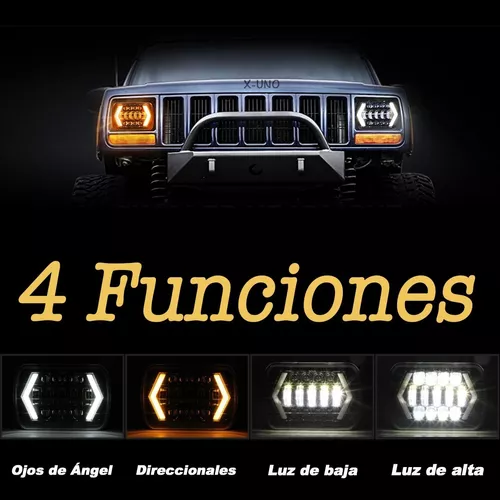  Par de faros LED delanteros cuadrados 5 x 7 pulgadas. Faros con  haz de luz alto/bajo para jeep Wrangler YJ, Cherokee XJ y camionetas 4X4  todo terreno : Automotriz