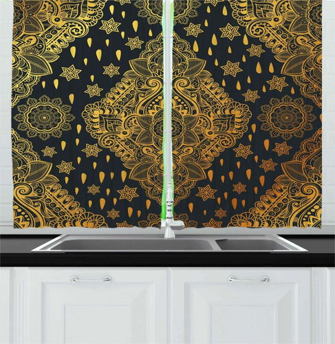 Cocina Mandala Cortinas Bohemio De Paisley Ornamento Ta...