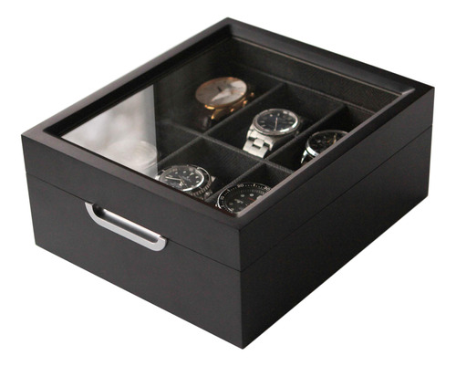 Caja De Reloj Moderno 2x3 Acabado Negro Con Mango De Alumini