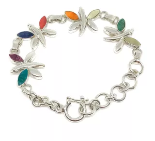 Pulsera Libélulas Piedras Naturales Plata 950 (p638)