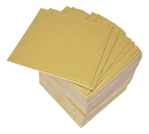 Mini Bases Doradas Para Pastel - Cuadrada, 100 Piezas 9cm Color Dorado
