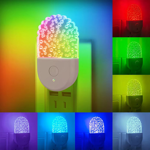 Luz Nocturna De 7 Colores Enchufable A La Pared