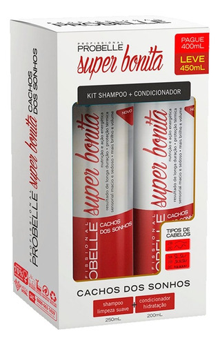 Kit Probelle Shampoo 250ml + Condicionador 200ml Super Bonit