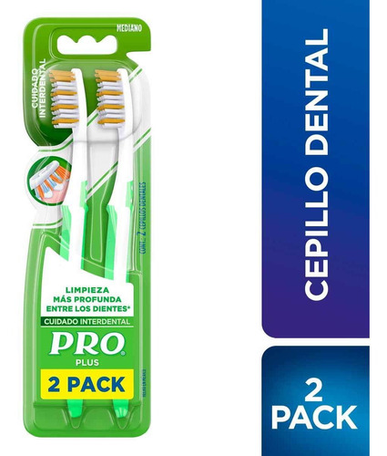 Cepillo De Dientes Pro Plus Cuidado Interdental 2 Cepillos