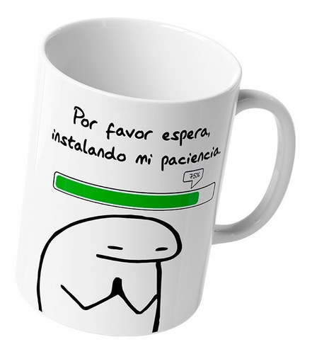 Taza Cerámica Flork Instalando Paciencia Café Té Regalo