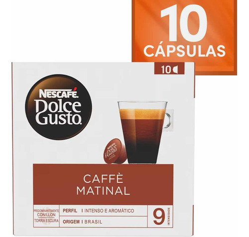10 Capsulas Dolce Gusto Cafe Matinal Lungo Intenso Brasil