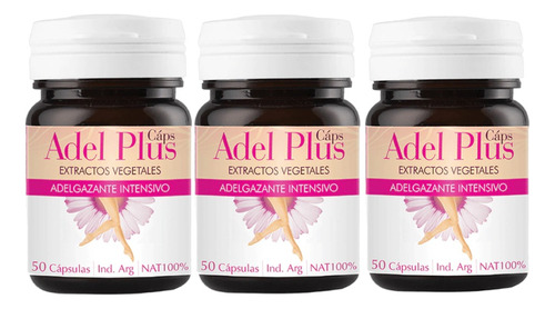  Adel Plus X3 Natier Estimula Metabolismo  50 Cap C/u