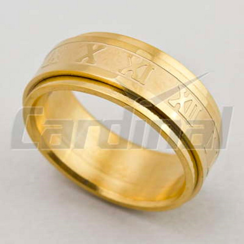 Anillo Acero Dorado Números Romanos Cardinal Para Regalo