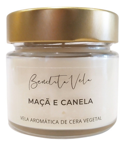 Vela Aromática Vegetal Maçã E Canela 140 G - Bendita Vela