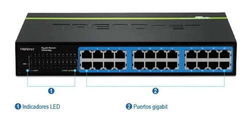Imagen 4 de 4 de Switch Trendnet Teg-s24dg 24 Puertos Gigabit Greenet Rack