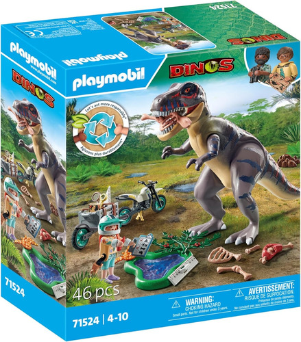 Playmobil Trex Dinosaurio + Figura Exp. Moto 46pcs 71524 T-rex Dinosaurio