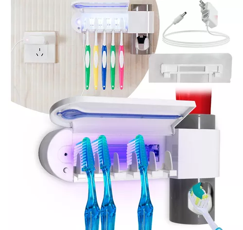 Dispensador de Pasta Dental Esterilizador de Cepillos de Dientes  Ultravioleta