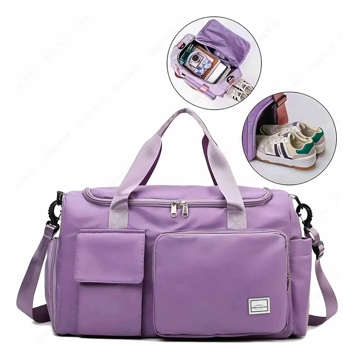 Maleta Bolsas De Viaje,Deportiva Maleta Gym Viaje,Maleta Deportiva Yoga Gran Capacidad,Mochila Color Violet