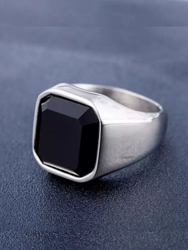 Anillo En Acero Quirúrgico Piedra- Gema Mesa Anillos Hombres