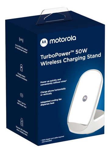 Cargador inalámbrico USB-C Motorola de 50 W, blanco