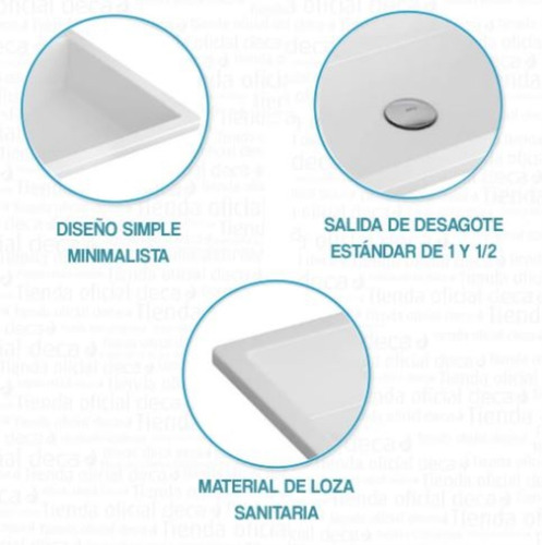 Pileta Cocina Loza Rectangular Embutir Sobre Mesada Profunda