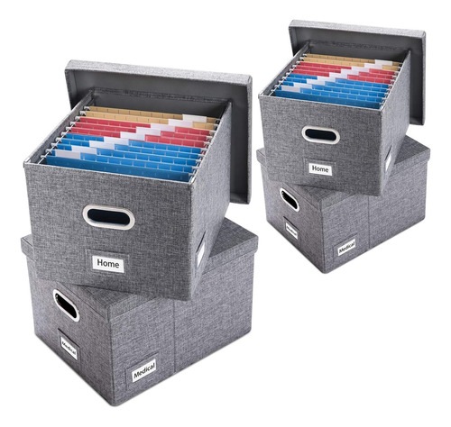 Caja Organizadora De Archivos Set De 4 Carpetas Colgant...