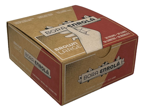 Papéis Para Cigarros Bora Enrolá Seda King Size Brown King Size Large Seda Tamanho King Size De Sem Sabor De 1 X 50 U - Marrom