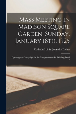 Libro Mass Meeting In Madison Square Garden, Sunday, Janu...