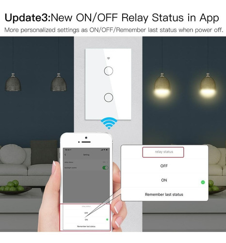 Imagen 4 de 7 de Apagador Wifi, Moes House, Smart Switch 2 Modulos