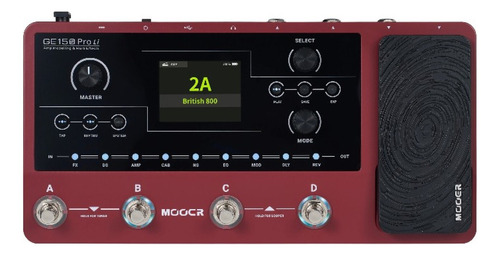 Pedal Multiefectos Mooer Intelligent Ge150 Pro Li C/batería Color Rojo