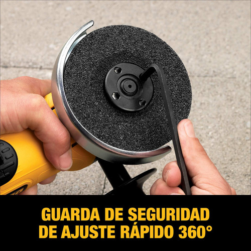 Imagen 5 de 10 de Miniesmeriladora angular DeWalt DWE4120 de 50 Hz/60 Hz color amarillo 900 W 120 V + accesorio