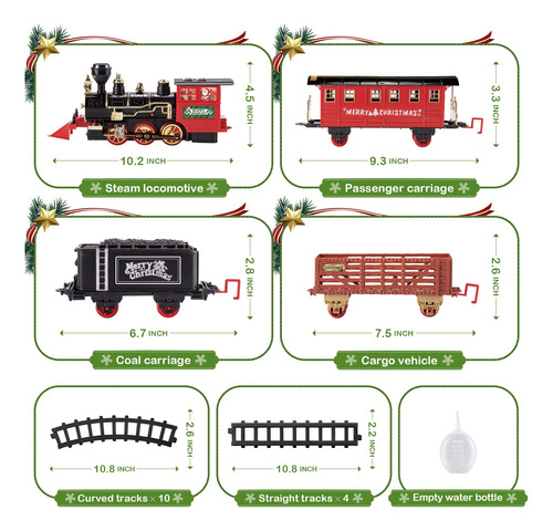 Conjunto De Trem De Natal Shemira Com Luz, Fumaça E Som Para