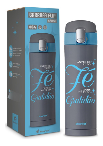 Garrafa Termica Flip 450ml Quente E Frio - Antes De Tudo Fe