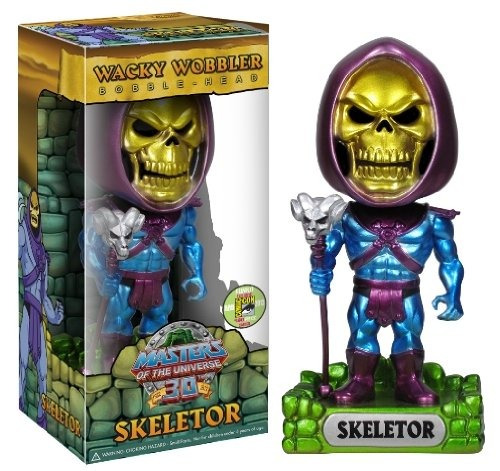 Amos Del Universo: Skeletor Metálico Wacky Wobbler Sdcc