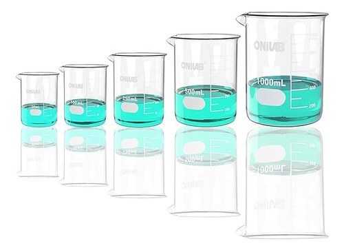 Onilab Juego De Vasos Medidores De Vidrio, 1.7 Fl Oz, 3.4 Fl