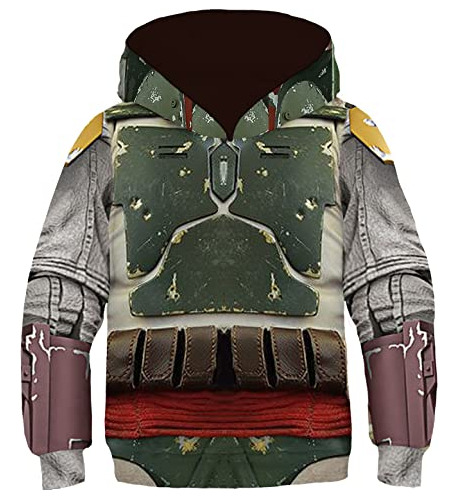 Kids Boba Fett Hoodie Mandalorian Cosplay Disfraz Yoda 3d Pr