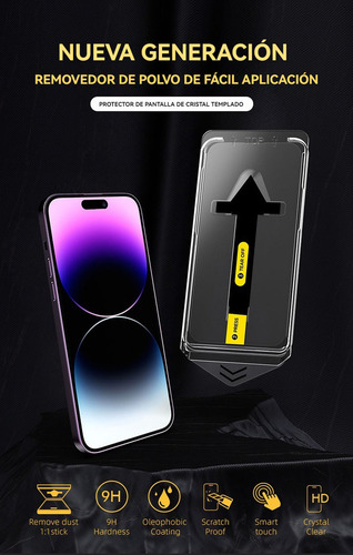 USDILU Mica Cristal Templado Para iPhone 16 Pro 6.3 Pulgadas 1 Pcs Protector Pantalla Hd Fácil Instalación Sin Burbujas Cobertura Total Compatible Con Estuches