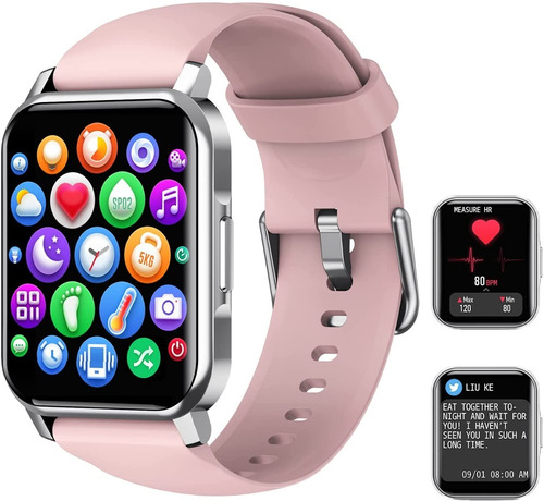 Smartwatch Rosado   Para Mujer Compatible Ios- Android