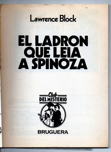 El Ladron De Leia A Spinoza- Lawrence Block- Club Del Mist.