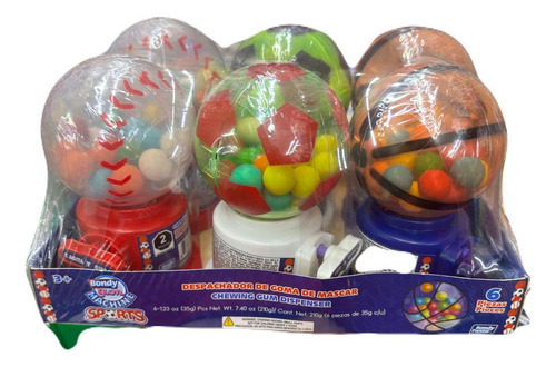 Dispensador De Chicles Machine Sports 6pz