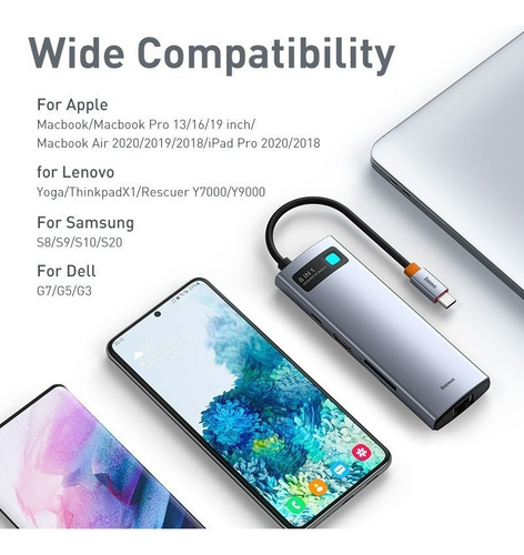 Baseus Ancoragem Usb C Adapter 8 Em 1 Hdmi 4k
