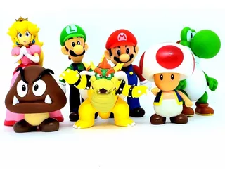 Mário 7-personagens Mario Luigi Yoshi Toady Princesa Bowser