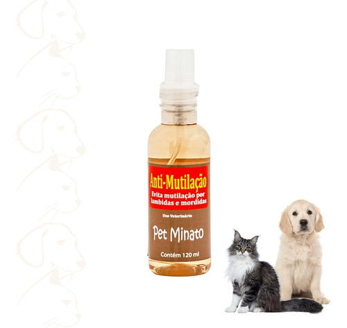 Spray Anti Lambida Mordida Mutilação Cães E Gatos Pet Minato