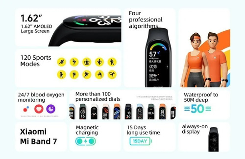 Imagem 9 de 10 de Relógio Xiaomi Mi Band 7 Português C/nota + Pel E Pulseira