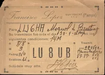 Comprar Tarjeta Qsl - De Lu8ub A Lu6ha (año 1947)