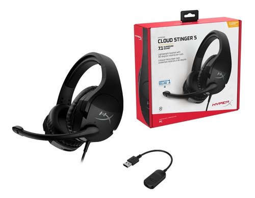 Audífonos Hyperx Cloud Stinger S 7.1 4p4f1aa Micrófono Negro Color de la luz 