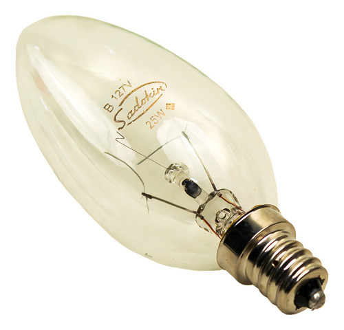 Lâmpada Vela 25w Rosca E-12 Incandescente Clara Cor Amarela