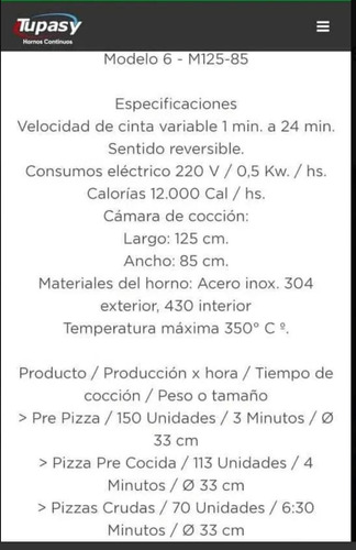Horno A Cinta Usado
