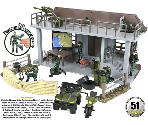 Click N Play Figura De Acción Del Ejército Y Juego Militar C