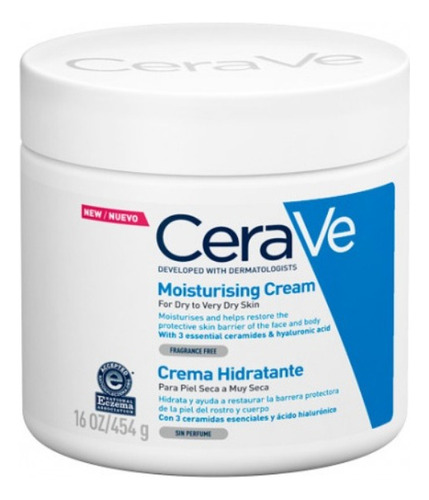 Cerave Crema Hidratante Rostro Cuerpo Piel Seca 454g