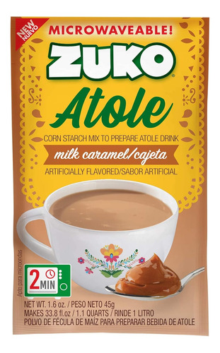 Atole Milk Caramel - Mezcla Instantánea De Almidón De Maíz |