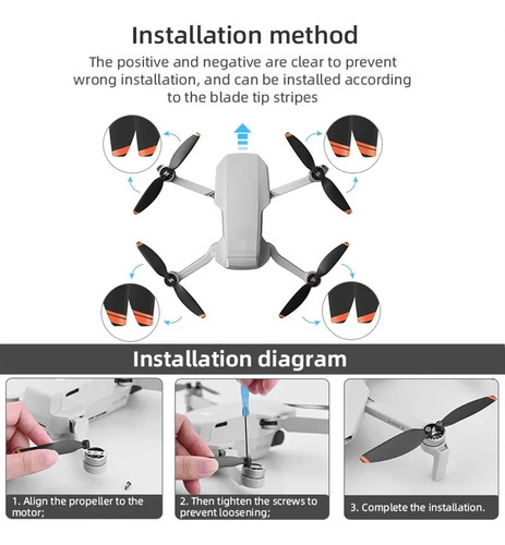 2 Pares Drones Palas De Hélices For Dji Mini 2/se/4k Rc-n1