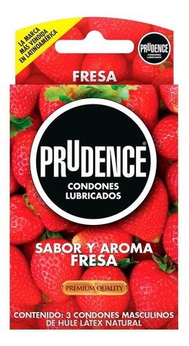 Cartera De 3 Condones Prudence Sabor Y Aroma A Fresa