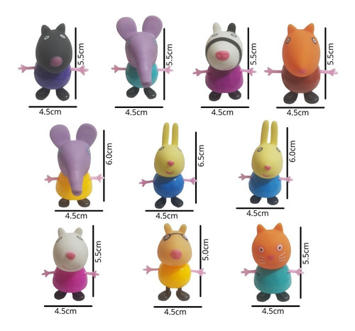 Amigos Peppa Pig Kit Com 10 Peças Família Peppa